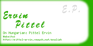 ervin pittel business card